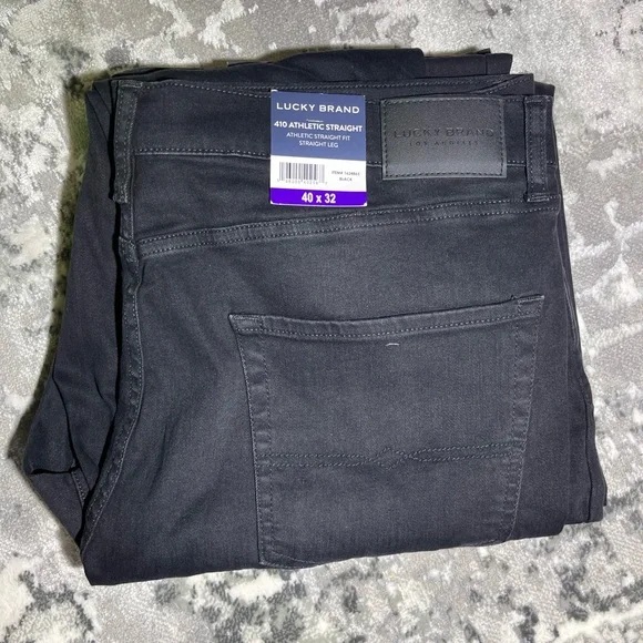 Lucky Brand Men’s 410 Stretch Jeans - Athletic Straight Fit-NEW- 40x32- BLACK - Picture 5 of 5